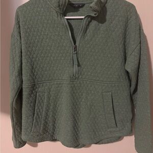 Eddie Bauer Olive Quilted Pullover